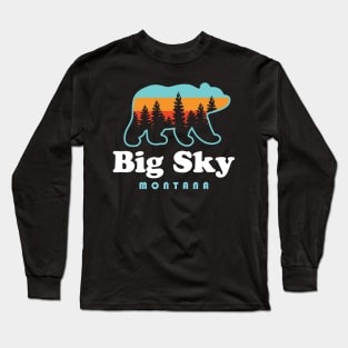 Big Sky Montana Bear Mountains Ski Trees Long Sleeve T-Shirt